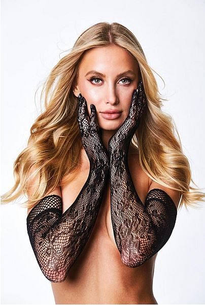 Flower lace opera glove black